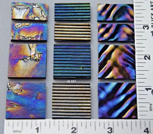 12- GEMISCHTE GRÖSSEN & TEXTUREN GEBROCHENES SCHILF WEICHE WELLE BULLSEYE 3mm GLAS 90 COE - Bild 1 von 1