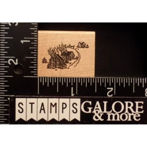 STAMP OF EXCELLANCE RUBBER STAMPS NEIGHBORHOOD HOUSE ROAD HORSE BUGGY #W01 - Picture 1 of 2