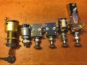 HEADLIGHT START BUTTON FOG LIGHT ACCESSORIE VINTAGE DASH LIGHT SWITCH x6 SCTA X - Bild 1 von 12