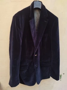 Chaqueta Blazer THEORY Terciopelo Rayas Pecho Único Talla 42L Negra - Imagen 1 de 5