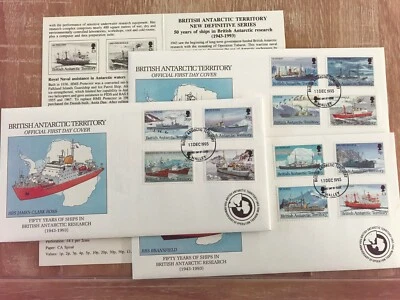 BAT BRITISH ANTARCTIC 1993 FDC x 3 RESEARCH SHIPS + INSERT - Image 1 of 3