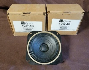 2 Quam 4c3pab 4" Loudspeakers 8 Ohm W/ Square Frame, Transformer Mounting Studs - Picture 1 of 6