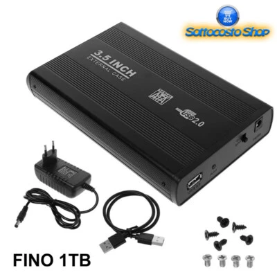 CASE BOX ESTERNO 3.5" SATA USB 2.0/3.0 ALLUMINIO HARD DISK IOS MAC WINDOWS