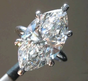 4.00 Ct Certified Marquise Cut White Diamond Solitaire Ring-Great Luster ! VIDEO - Picture 1 of 9