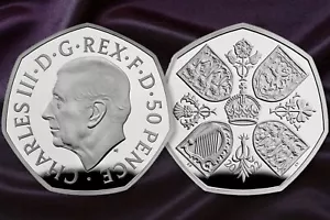 FIRST KING CHARLES III 2022 50p COIN UNCIRCULATED from SEALED BAG SCARCE MINT - Picture 1 of 1