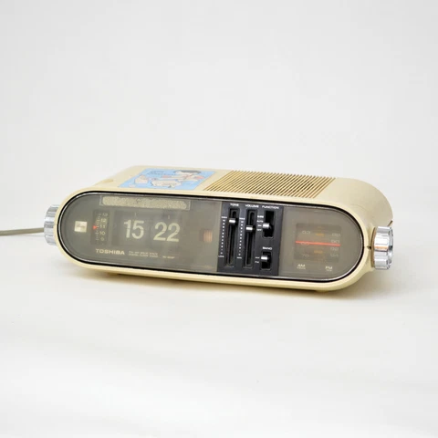 vintage 70s TOSHIBA rc-803f Flip clock Radio space age FOR PARTS! Cover