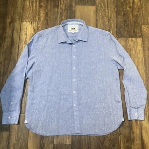 Joseph Abboud camicia blu manica lunga con bottoni uomo XXL - Foto 1 di 10