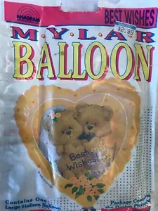 Best Wishes Heart Shaped Mylar Helium 18" Balloon Lot of 3 - Picture 1 of 2
