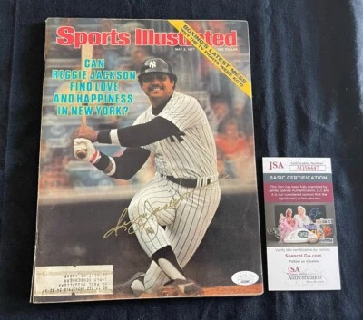 Reggie Jackson 1977 Sports Illustrated Magaine Gold Auto JSA Cert HOF assinado - Imagem 1 de 3