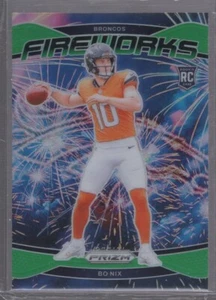 2024 Panini Prizm - Fireworks Green Prizm #23 Bo Nix (RC) - Picture 1 of 2