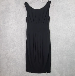 NWT Cynthia Steffe Dress Size 4 Black LBD Crew Neck Cowl Back Side Zip Pockets - Picture 1 of 24