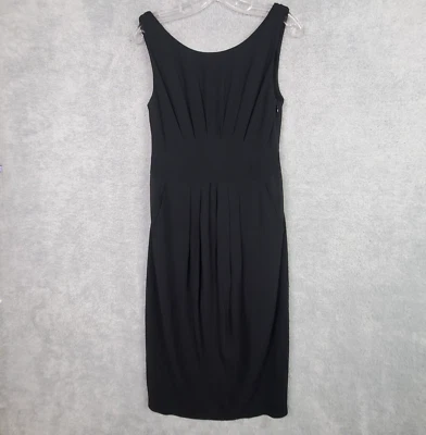 Nuevo con etiquetas Vestido Cynthia Steffe Talla 4 Negro LBD Cuello Redondo Capucha Trasero Lateral Cremallera Bolsillos Foto 1 de 4