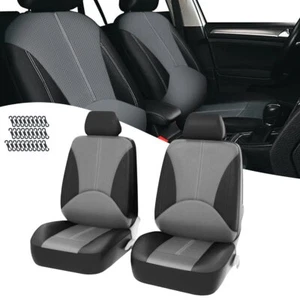 For Ford Transit Auto Car Seat Cover Front Set Leather Protector Black & Gray - Picture 1 of 12