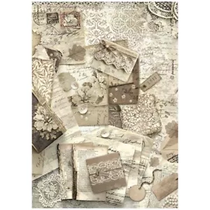 Stamperia A4 PAPEL ARROZ - LETRAS - CORSÉS - Decoupage - Imagen 1 de 1