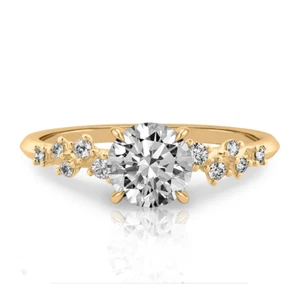 1.20 Carat IGI GIA Lab Grown Diamond 14k Yellow Gold Women Wedding Ring - Picture 1 of 8