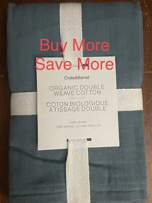 Funda orgánica de doble tejido Crate&Barrel (rey/verde azulado/413-435) Foto 1 de 3