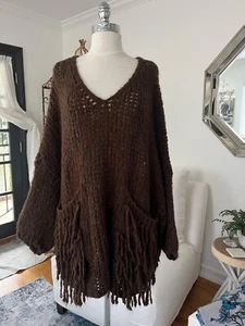 Neu ohne Etikett Eternelle Pullover übergroß mit Fransentaschen - Bild 1 von 6