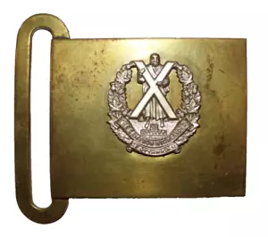INSIGNIAS DE GORRA MILITAR BRITÁNICA, Cameron Highlanders of Ottawa M.G. Hebilla de cinturón - Imagen 1 de 3