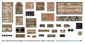 Peddinghaus -decals 1/87 4428 Allia Road Signs / Normandie To Berlin - Photo 1 sur 1