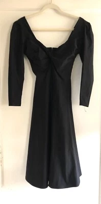 Vestido Stop Staring Negro Manga 3/4 Retro Pin-up Swing Fit & Acampanado Talla 8 Nuevo sin Etiquetas Foto 1 de 4