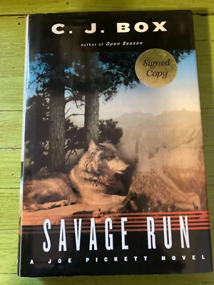 C. J. Box Savage Run SIGNED Joe Pickett Series Hard Cover DJ Like New 2002 - Image 1 of 4