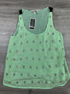 Juicy Couture  Mint Green Beaded Crawley Top Size Medium NWT and Extra Beads - Image 1 of 4