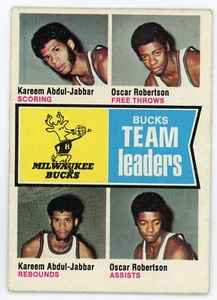 1974-75 Topps Milwaukee Bucks Leaders Kareem Abdul-Jabbar Oscar Robertson #91 Vg - Picture 1 of 1
