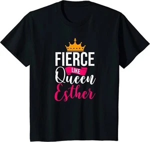 Purim Fierce Like Queen Esther Hebrew Jewish Holiday Youth Unisex T-shirt - Picture 1 of 4