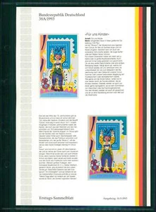BRD ETSB 1993/38A FOGLIO DA COLLEZIONE PRIMO GIORNO BAMBINI BAMBINO CIRCO CLOWN VIOLINO CHILDREN - Foto 1 di 2