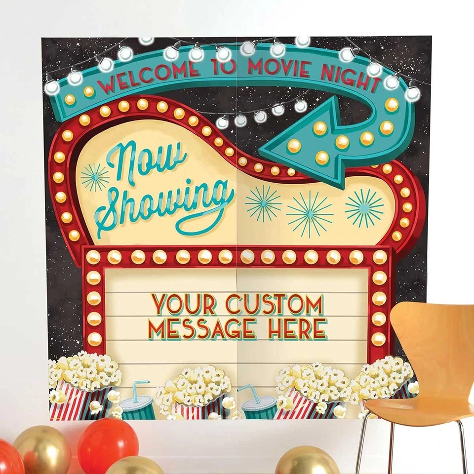 Movie Night Multicolor Customizable Back Drop (32.5" x 65") - Image 1 of 1