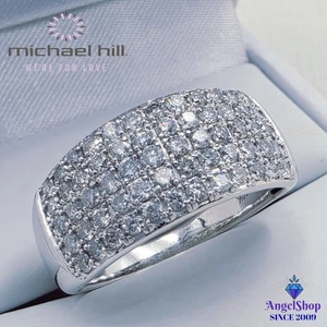 MICHAEL HILL 10ct White Gold Ring 10K Diamond Ring 1.00ct Size O1/2 Value $2675 - Picture 1 of 6