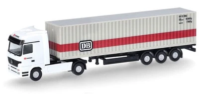 HERPA, MERCEDES BENZ Actros 4x2 e rimorchio porta container a 3 assi DEUTSCHE... - Immagine 1 di 4