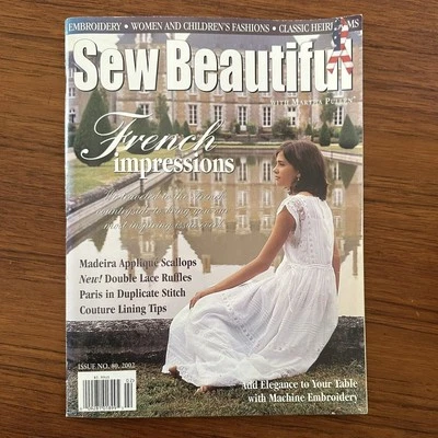 Sew Beautiful Magazine Martha Pullens Back Issue Smocking Embroidery 2002 - Image 1 of 2