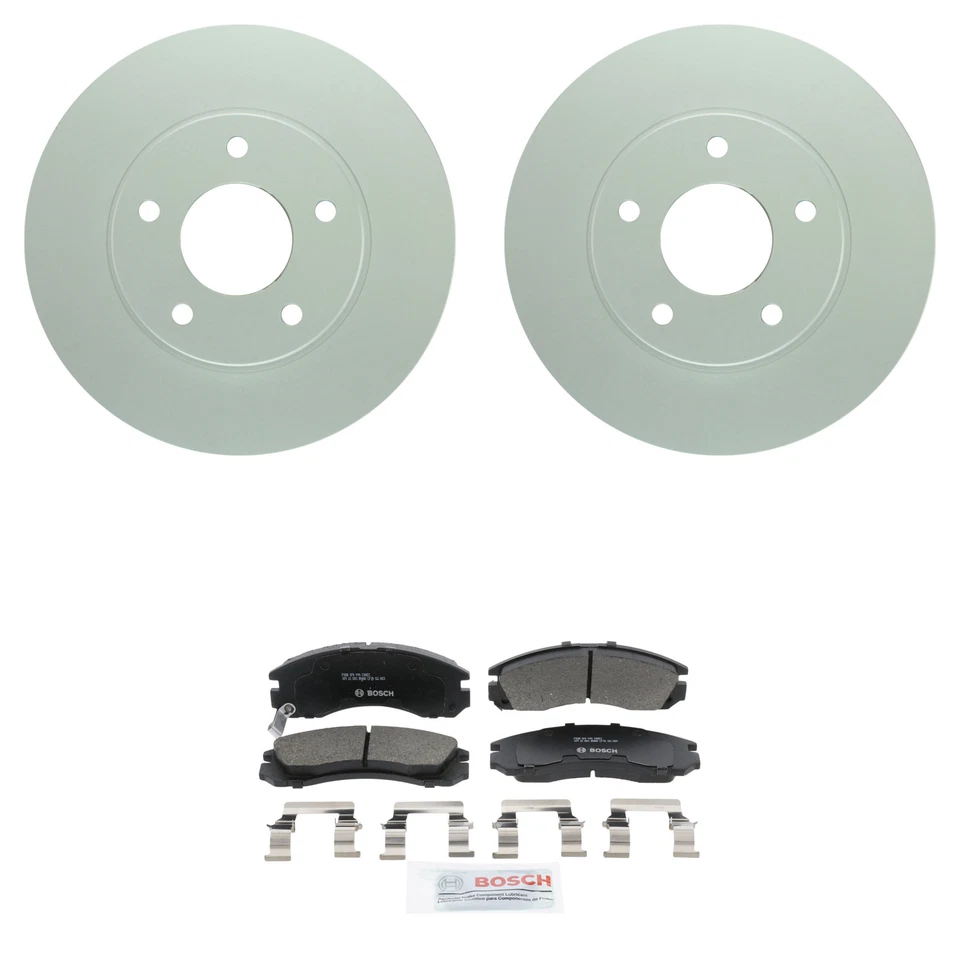 Kit de pastilhas de freio a disco Bosch dianteiro 276mm rotores Quietcast cerâmica para Galant FWD - Imagem 1 de 1