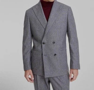 $450 NUEVO TOMMY HILFIGER Hombres 42S Gris Doble Pecho Blazer Abrigo Deportivo Traje Chaqueta Foto 1 de 4