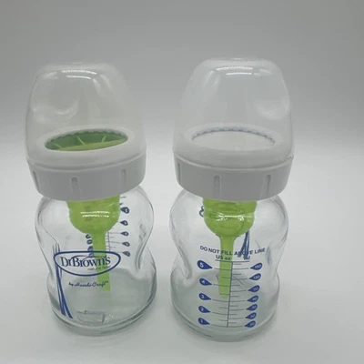 Biberones de vidrio Dr. Browns flujo natural 5 onzas, 2 vidrios gruesos Foto 1 de 4