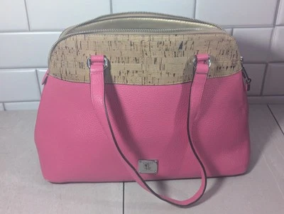Bolso de Mano RLL Lauren Ralph Lauren Hanway Corcho e Imitación Cuero Cúpula Rosa Foto 1 de 4