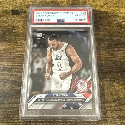 STEPH CURRY 2024 Topps Now Olympics #22 PSA 10 Stephen Team USA QTY - Image 1 of 2