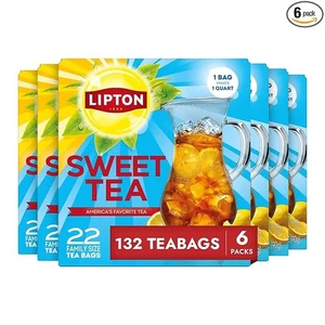 Lipton Southern Sweet Iced Tea Bags, Zero Cal, 22Ct Family Size (6-Pack) - Picture 1 of 7