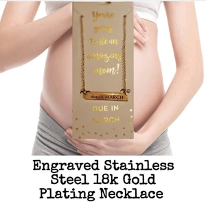 Collar de acero inoxidable grabado Due in March - Imagen 1 de 6