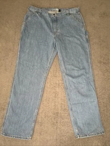 Carhartt Mens Carpenter Jeans Sz 40x34 Straight Leg Loose Fit Workwear Denim - Picture 1 of 6