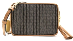 NWT Authentic MICHAEL KORS JET SET CHARM Medium Camera Bag Crossbody Brown/Acorn - Picture 1 of 11