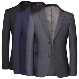Blazer Men's Business Work Groom Wedding Dress Best Man Blazer Jacket - Picture 1 of 26