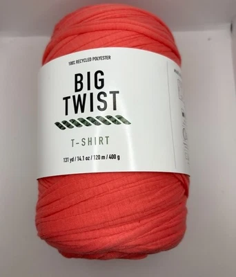 Big Twist t-shirt yarn, 400 g one cake, coral sunset, new, soft yarn - Image 1 of 4