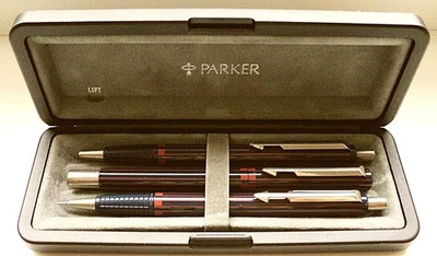 RARE PARKER   VECTOR  3 ITEM SET in BOX , EDITION  " RED LINES  "  in BLUE - Bild 1 von 4