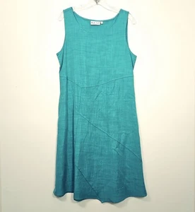 Habitat Women S Green Linen Clothes To Live Sleeveless A-Line Midi Dress - Picture 1 of 15