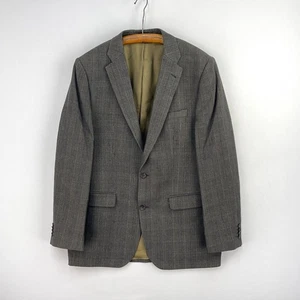 Barbour Linen Jacket Mens 40R Brown Check Wool Hacking Lightweight Sports Blazer - Picture 1 of 15