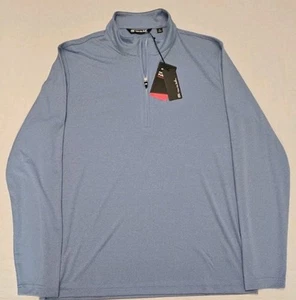 Travis Mathew Mens Heater Long Sleeve 1/4 Zip Shirt Heather Blue Golf NEW NWT! - Picture 1 of 5