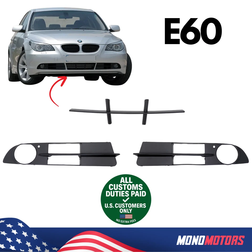JUEGO REJILLA PARACHOQUES DELANTERO BMW E60 OEM 51117033702 51117049243 51117049244 Foto 1 de 4