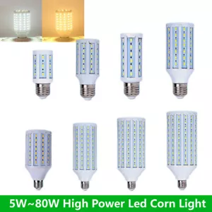 E27 LED bulb 5W 10W 20W 30W 40W 60W 80W Corn Lamps 110V/220V Warm Cool Daylight - Picture 1 of 18